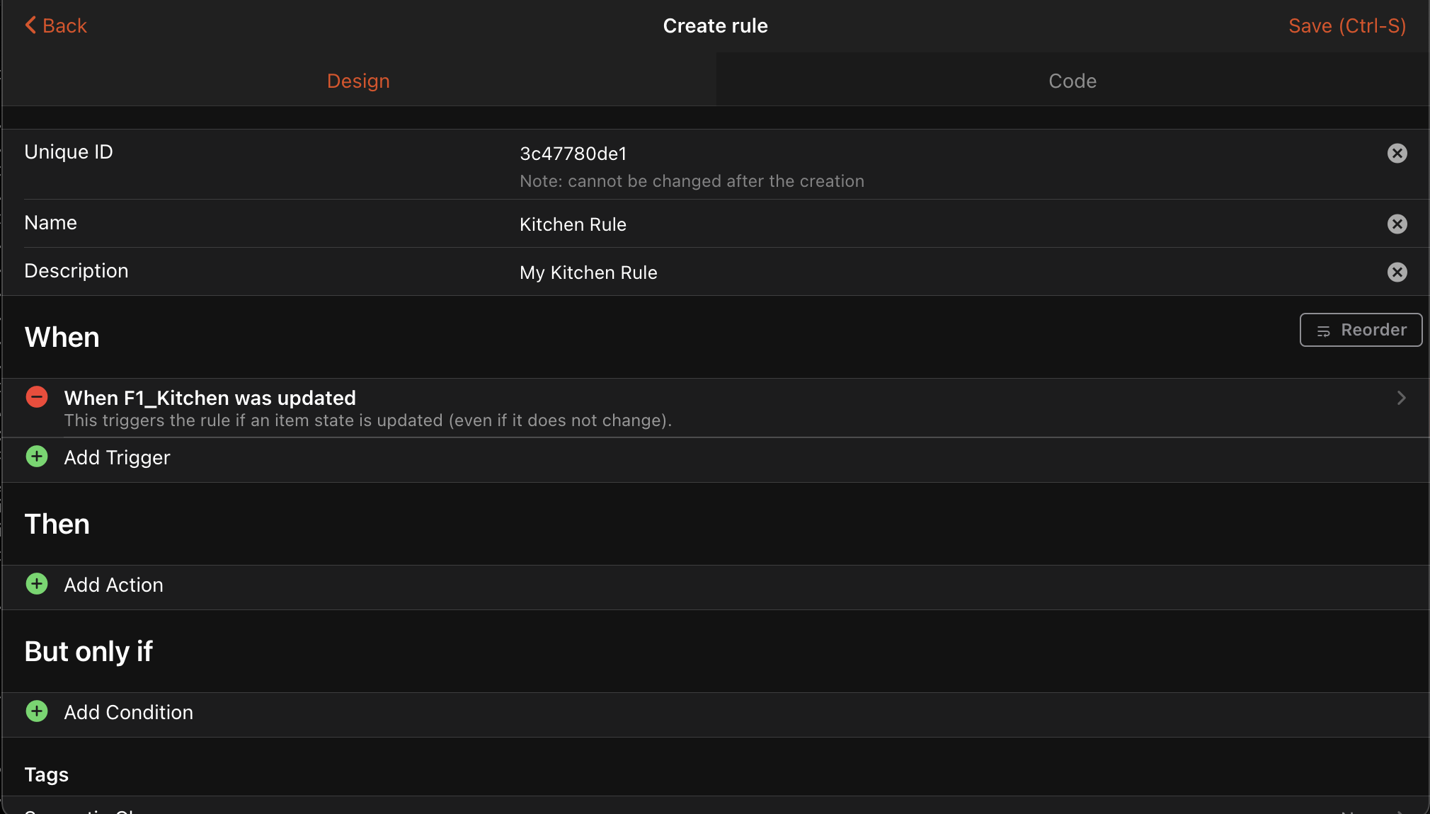 OpenHAB Rule Configuration