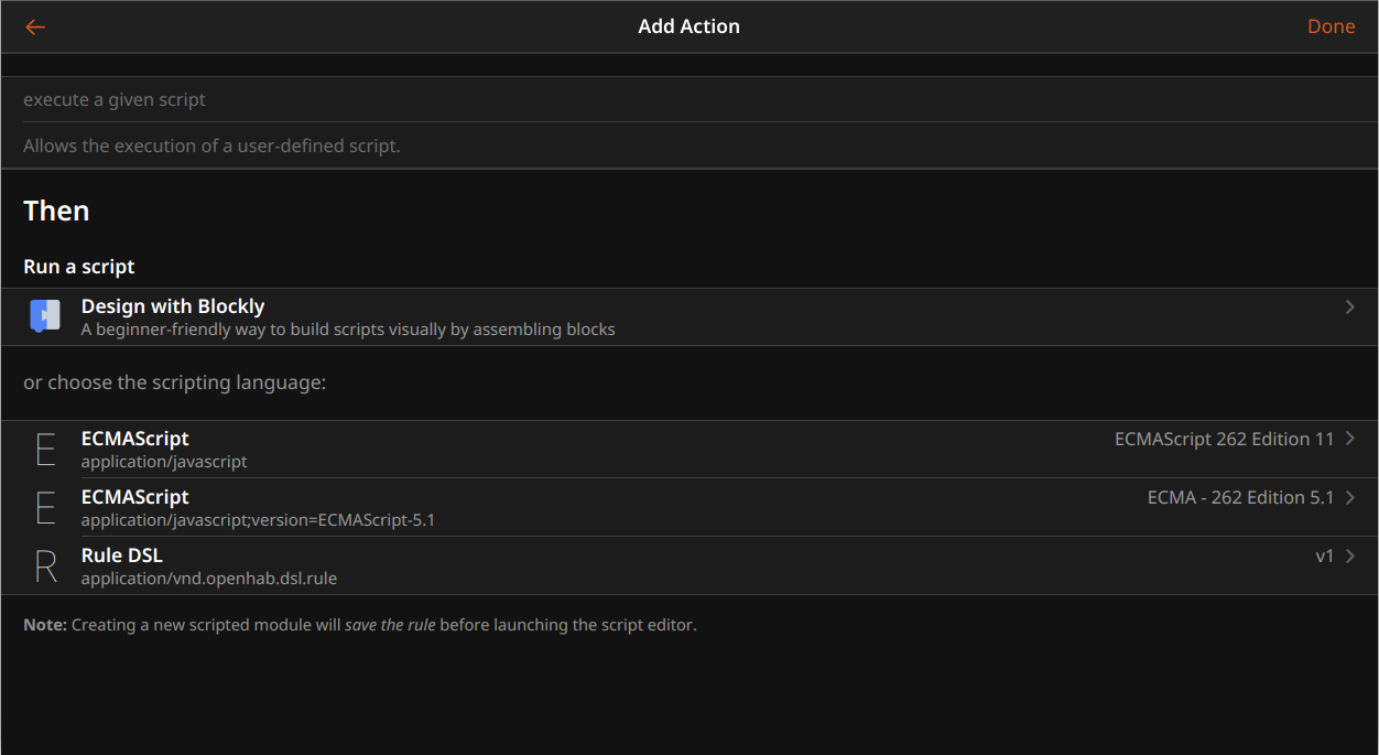 openHAB Rule Engines